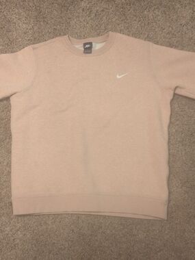 Nike Men’s Crewneck Sweatshirt - Blush Pink with White Swoosh